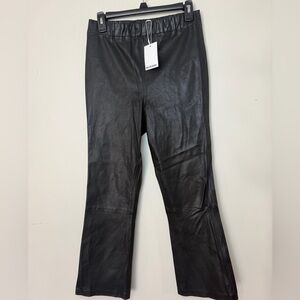 Walter Baker Lori Leather Pants Black Lambskin Stretch Flare Size L NWT